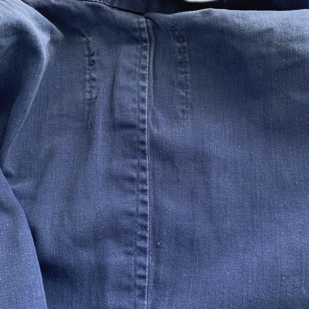 ユーロ　ヴィンテージ　ブルー ベルト付き　ローブコート　ショップコート