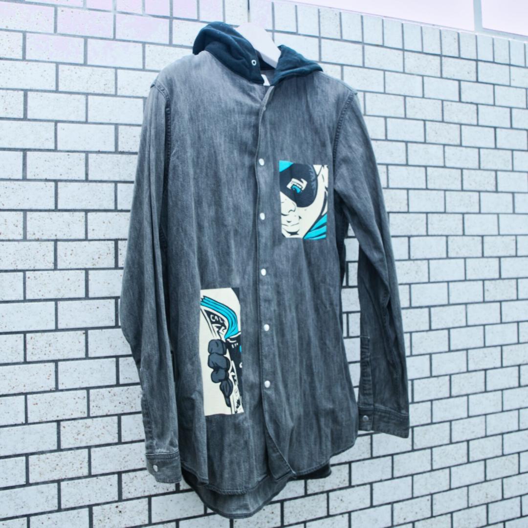 KIDILL シャツパーカー ロビンプリント SIZE44