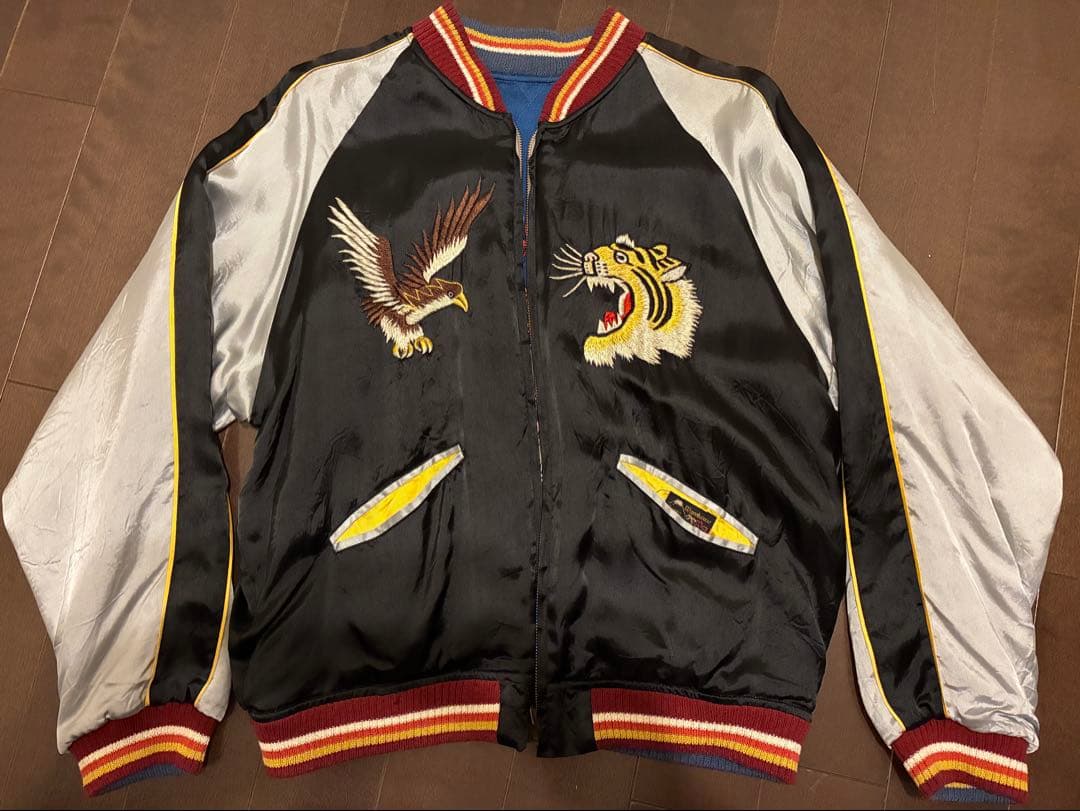 WAREHOUSE スカジャン　虎と鷲刺繍 ×プリント サイズ40