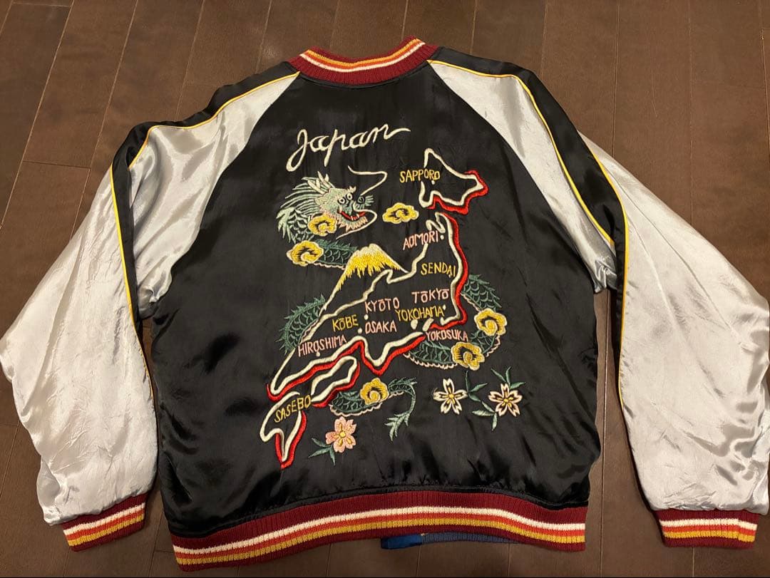 WAREHOUSE スカジャン　虎と鷲刺繍 ×プリント サイズ40