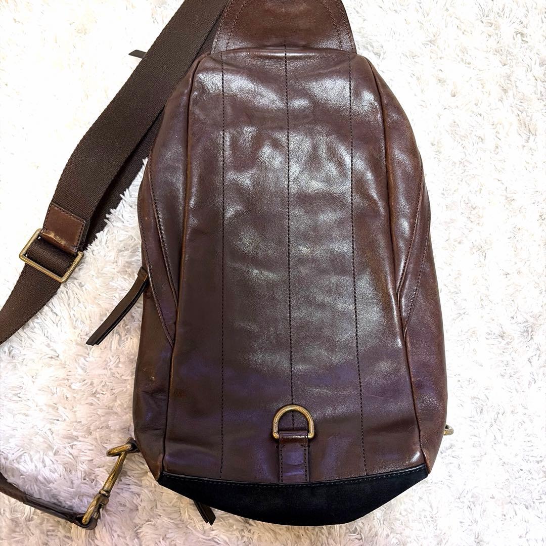 【アメリカで購入】COACH レザー ボディバッグ　メンズ