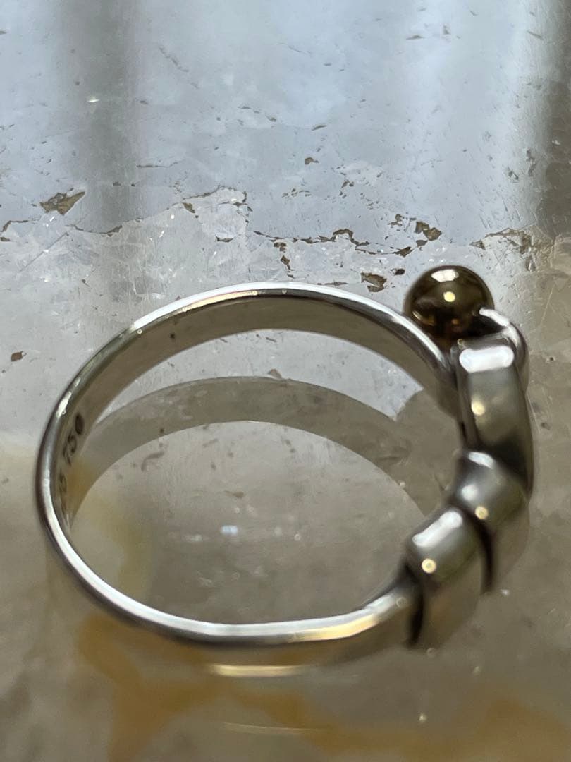 TIFFANY&CO. ティファニー　ラブノットリング 750 シルバー　金
