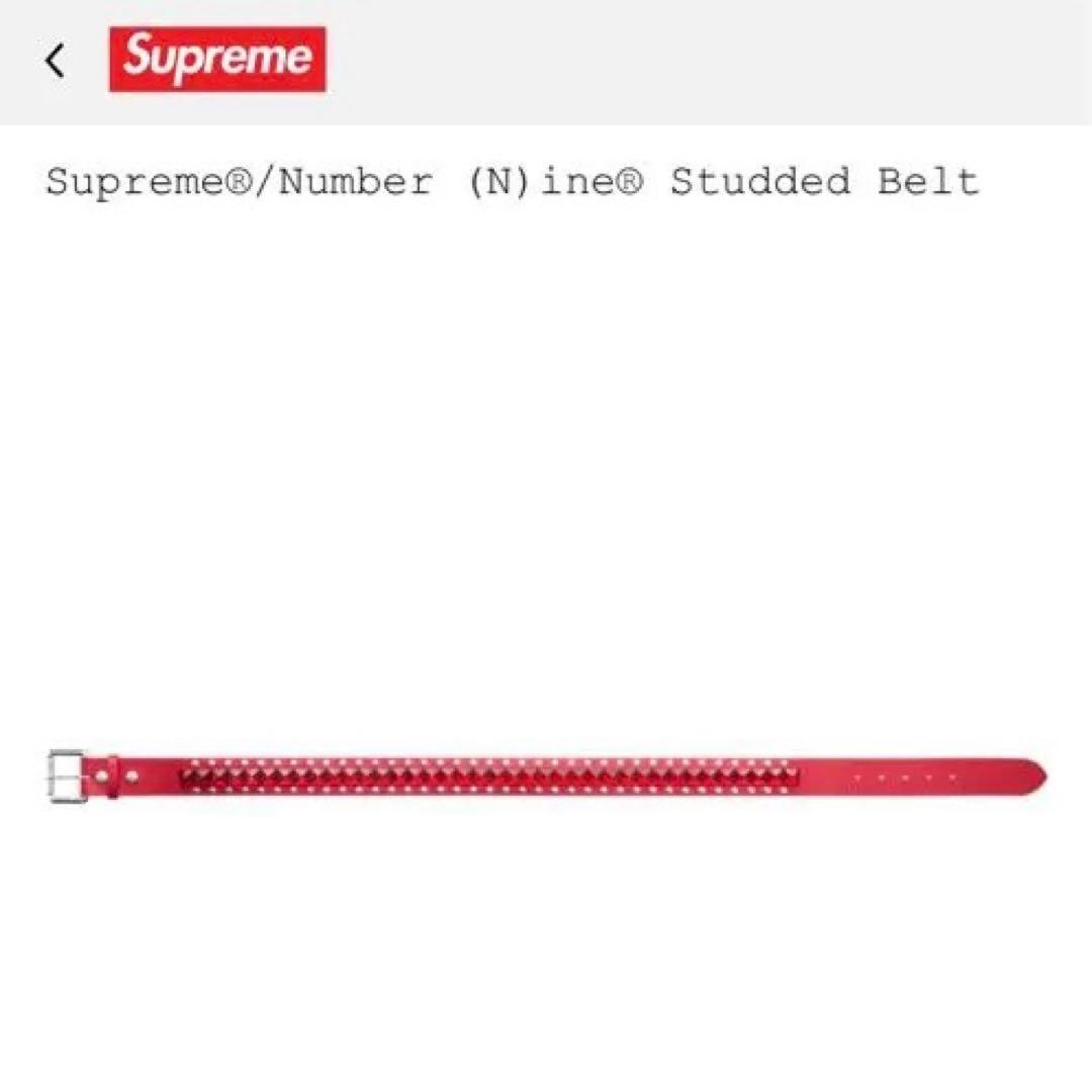 Supreme Number (N)ine スタッズベルト レッド　XL