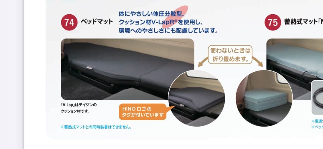 HINO 日野プロフィア寝台マット　純正品