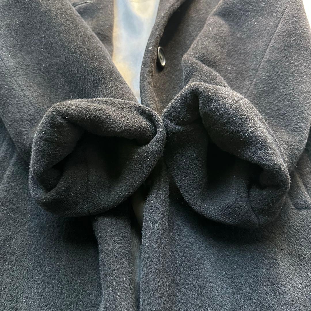 美品 カシミヤ混 マックスマーラ チェスターコート ロング 黒 レディース