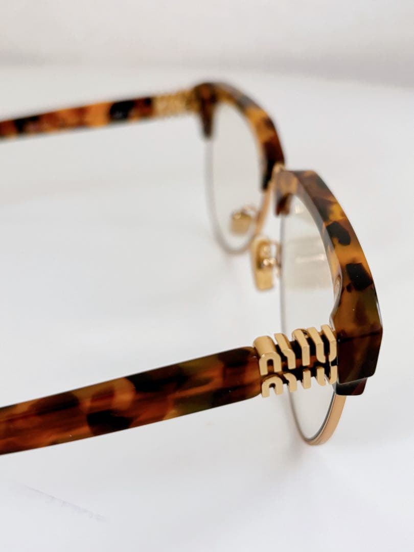 正規品★Miu Miu サングラス クリア メタル ブラウン系 伊達メガネ