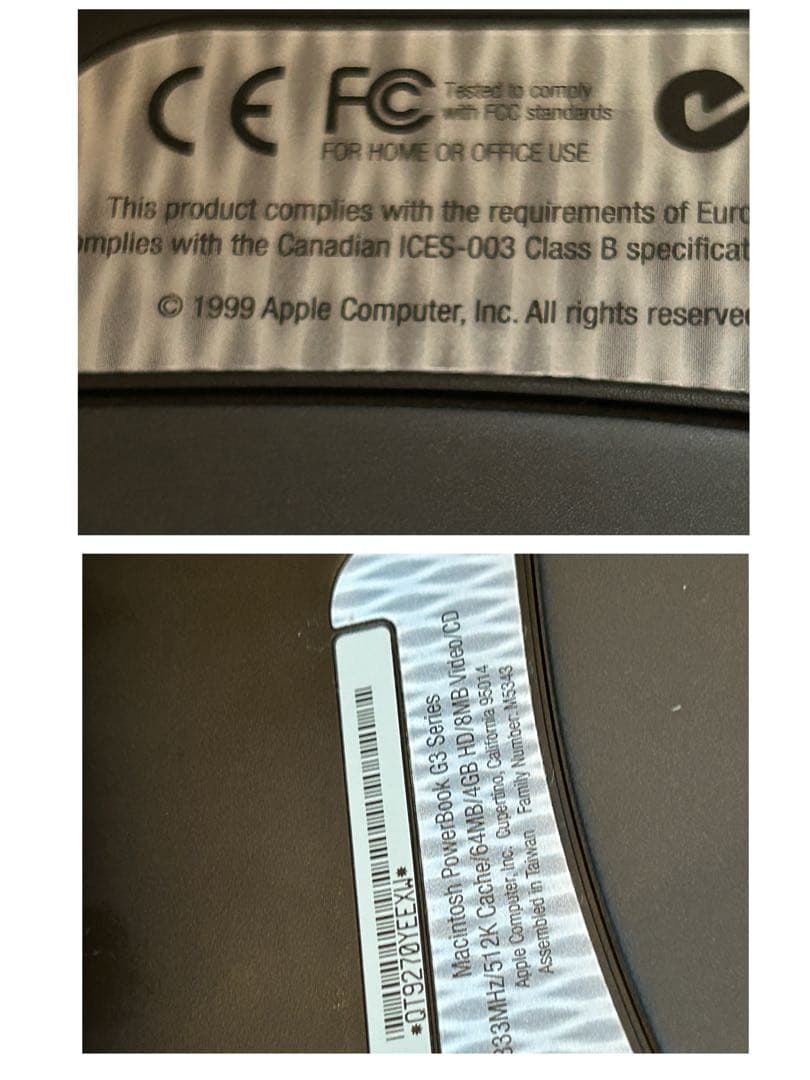 【ジャンク】Macintosh PowerBooK G3 M5343 箱付