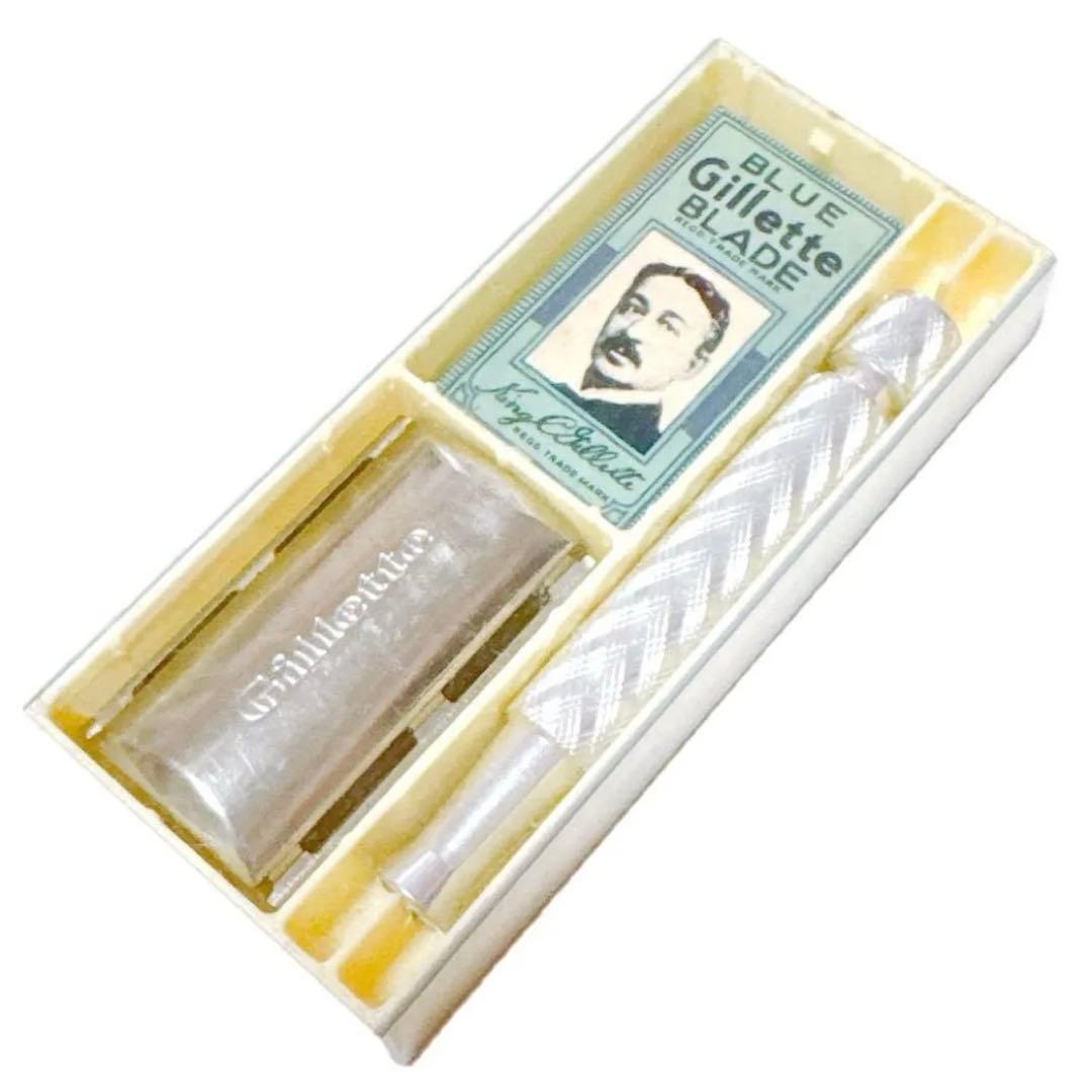 BLUE Gillette BLADE カミソリ　剃刀　ひげ剃り　ジレット