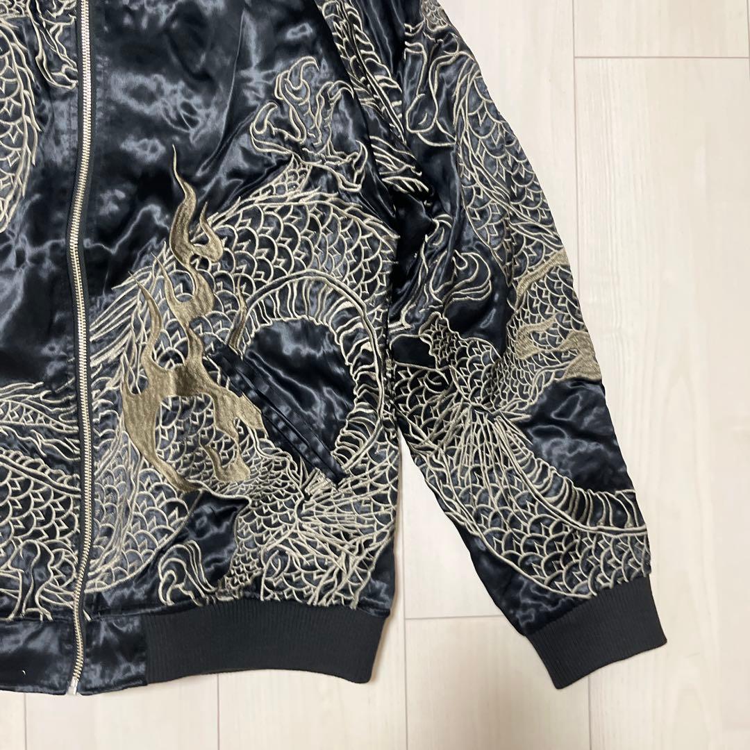 新品刺繍 絡繰魂 22ss 粋 リバーシブル 龍乱れ スカジャン XLサイズ