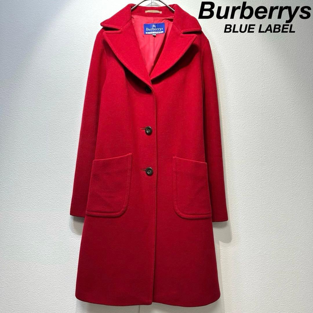 希少 バーバリー ブルーレーベル 上質 ウール デザイン チェスターコート 38