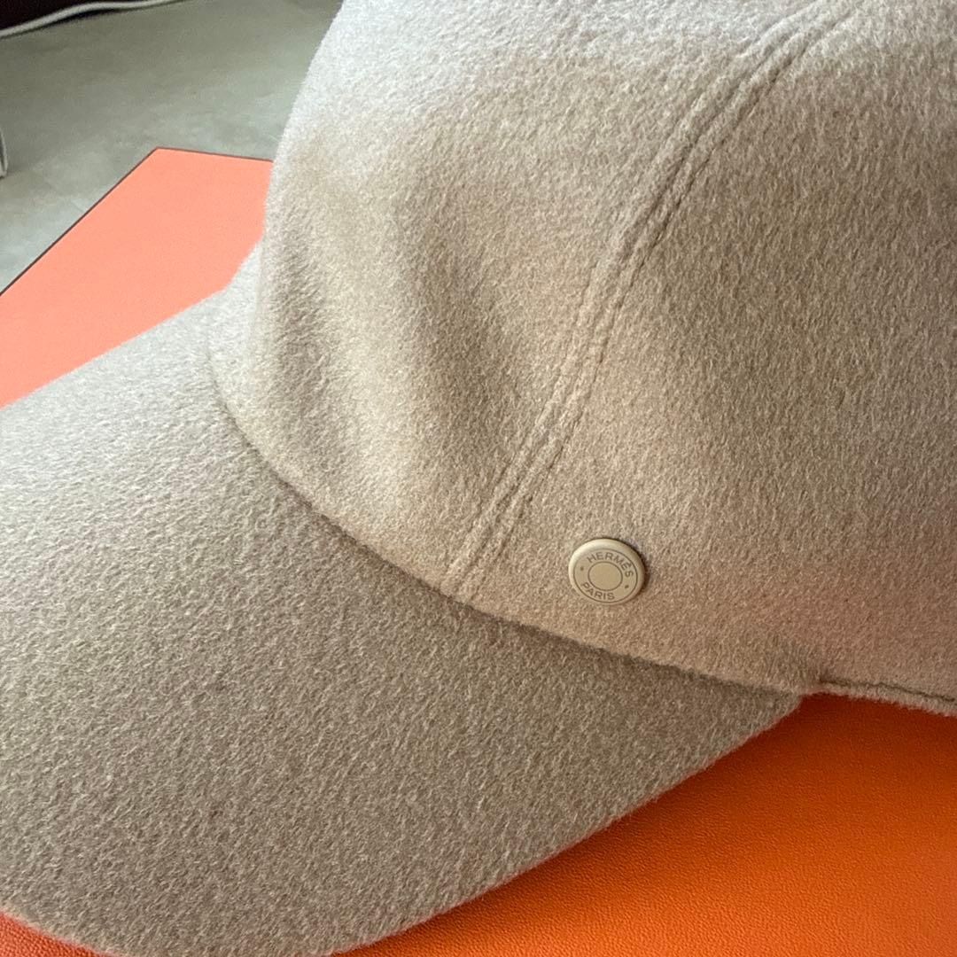 HERMES セリエ　キャップ　ベージュ カシミヤ58