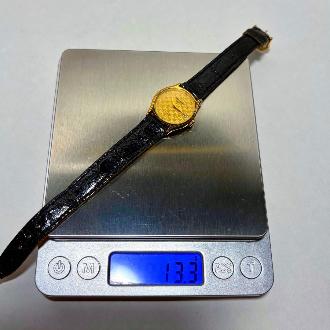 【稼働/新品電池/希少品】レイモンドウィル 腕時計 ゴールド文字盤 デイト