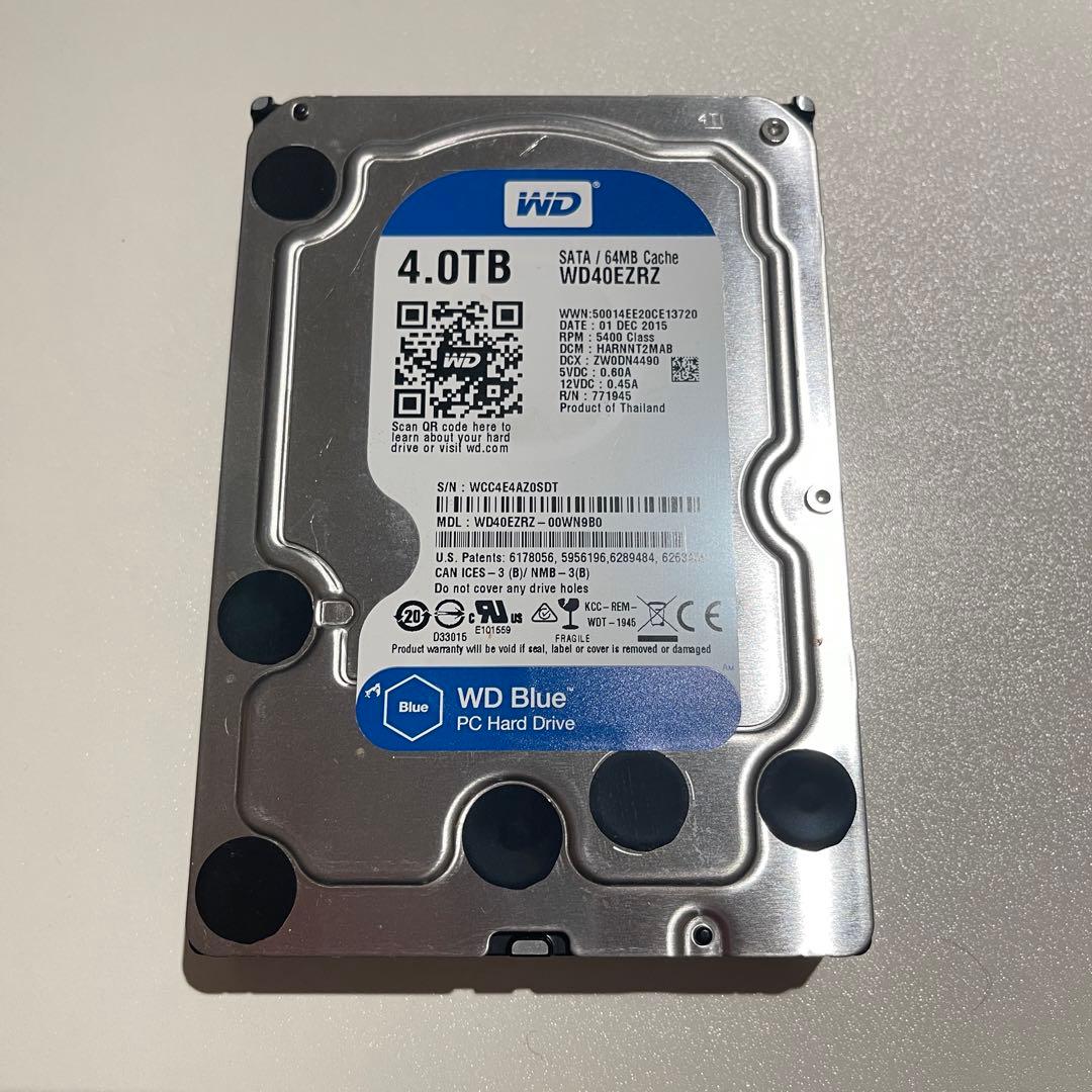 【中古美品】Western Digital HDD 4TB WD40EZRZ