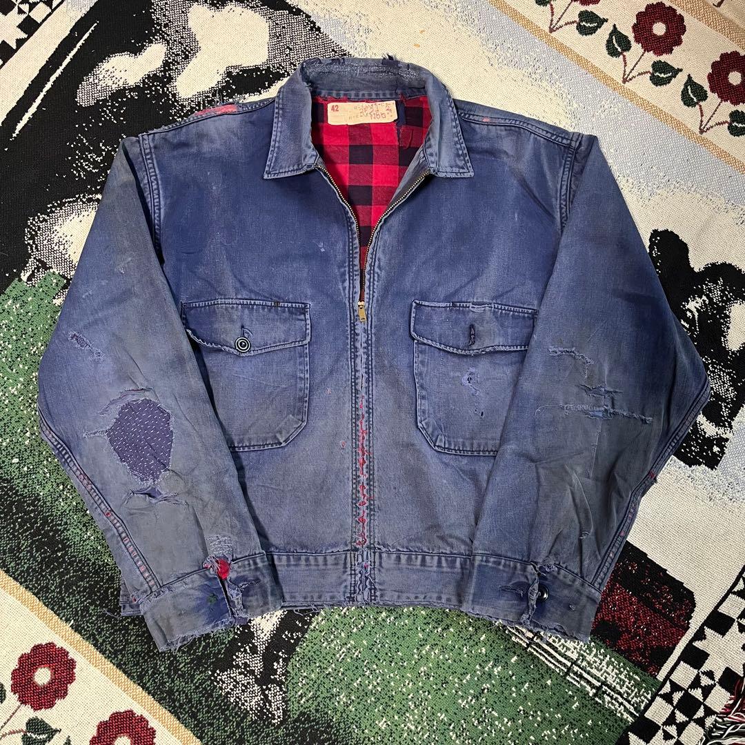 F*E様 50s 襤褸 ワークジャケット USA製 ヴィンテージ 茄子紺 鬼フェ