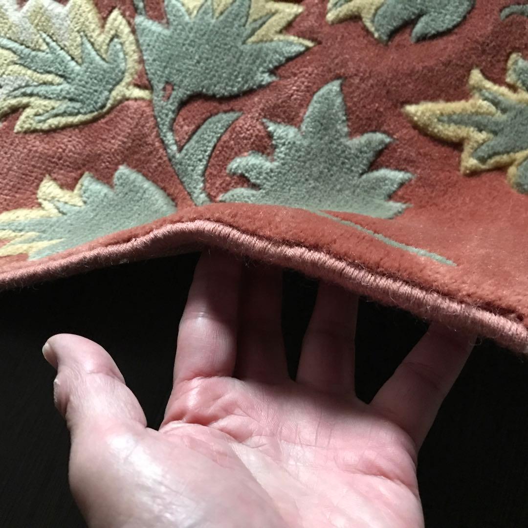 花柄 和風 ラグ ラグマット 段通 絨毯169×241.5cm ローズ