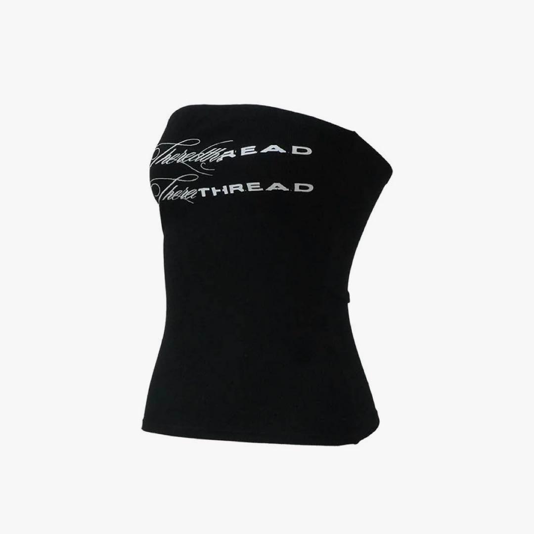 トップス theredthread S logo bare tops black