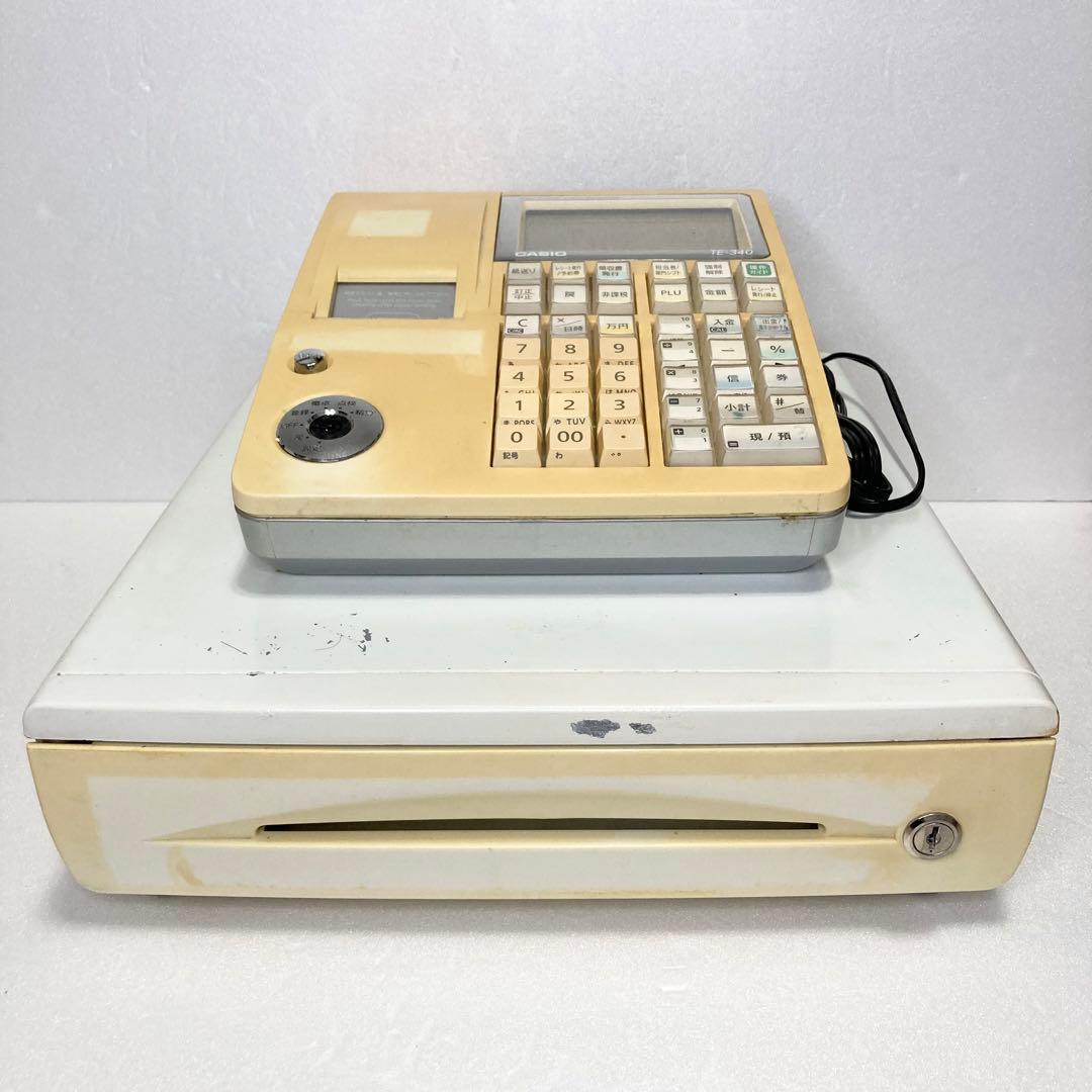 CASIO レジスター TE-340 NL300 動作良好 ロール紙付 鍵付