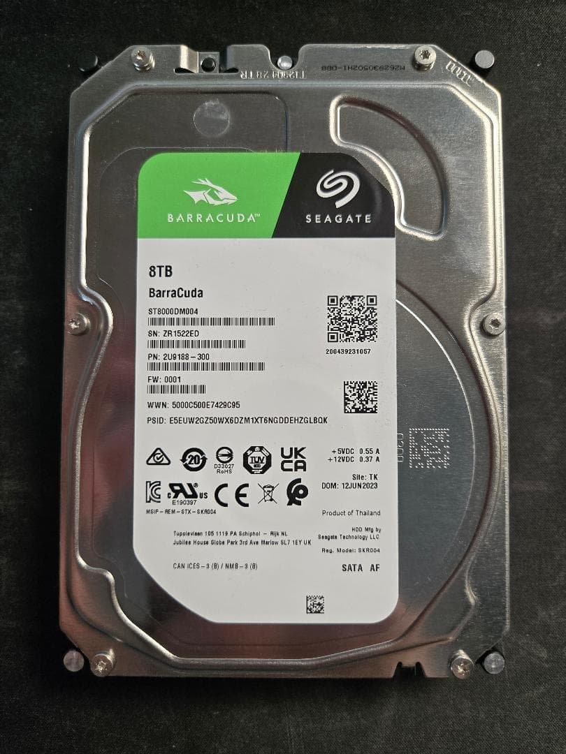 Seagate BarraCuda 8TB 3.5インチ HDD