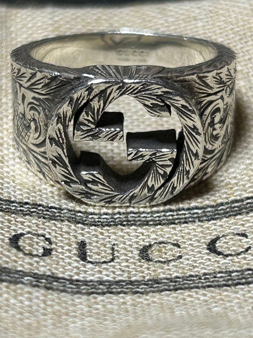 GUCCI グッチ　リング　インターロッキング　アラベスク　表記サイズ21号