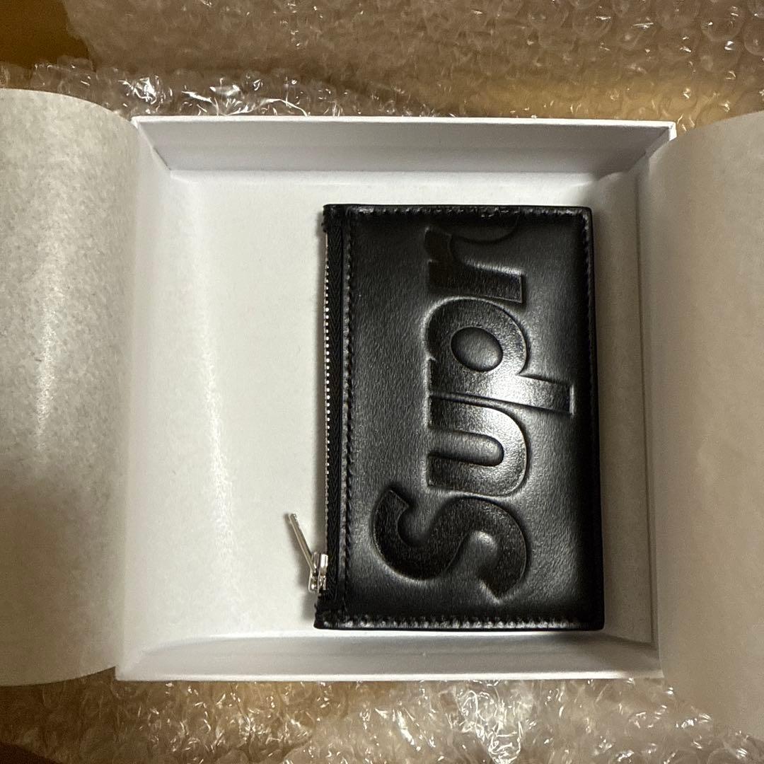 た*。様 Supreme Leather Zip Card Holder 黒