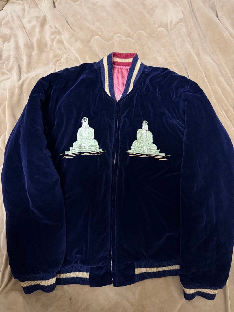 日本製 港商 テーラー東洋 ２面用 別珍 ブッダ 限定スカジャン vintage