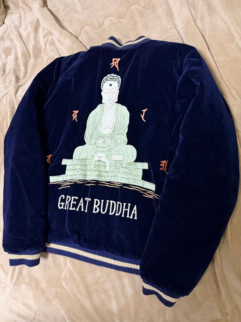 日本製 港商 テーラー東洋 ２面用 別珍 ブッダ 限定スカジャン vintage