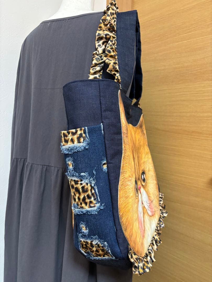 ゆ*ら様 ★クムくん★BIGサイズ肩掛けサイドポケット付きトート☆コヤンイサムチ