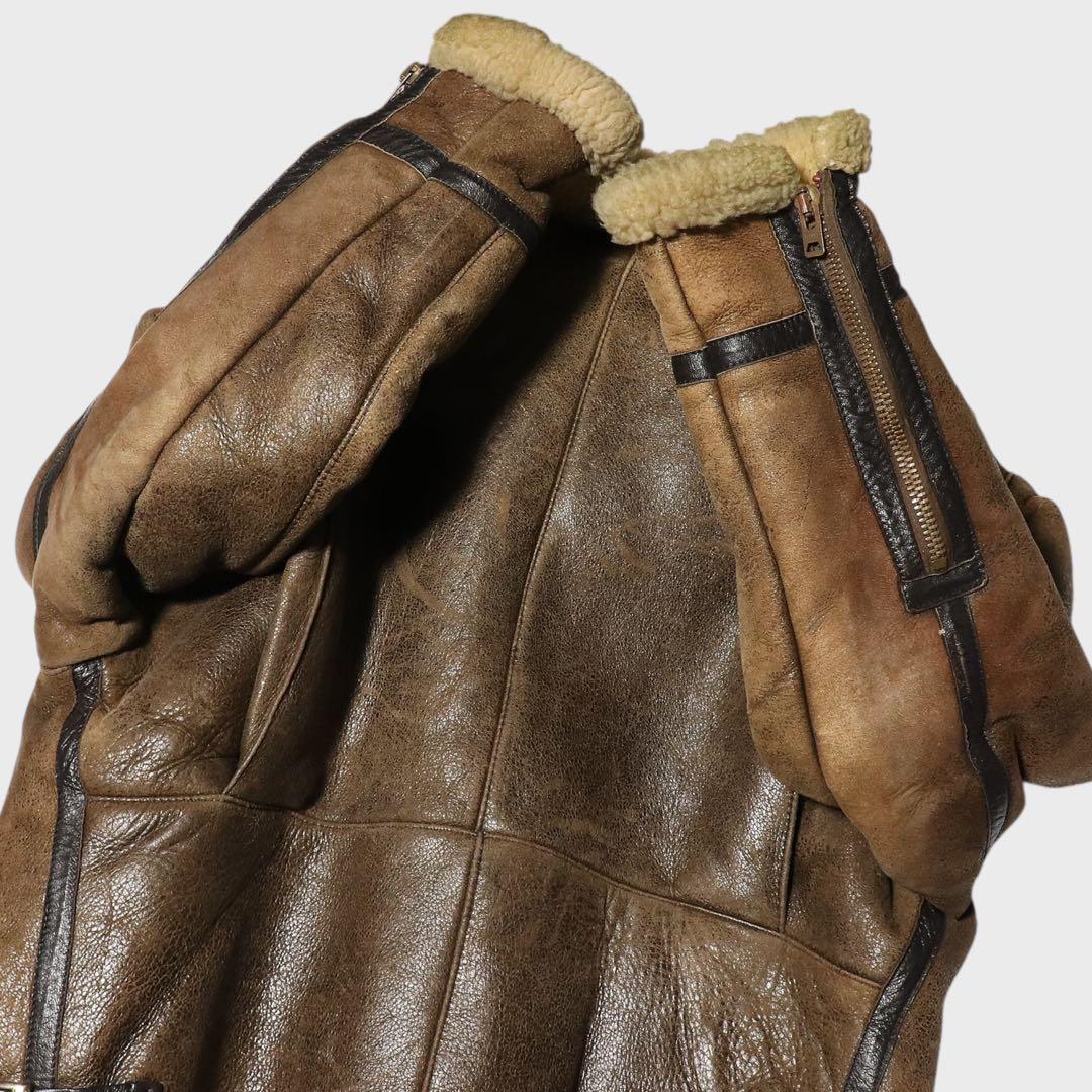 XL★80s★USA製★ゴールデンベア★B9 フライトジャケット★ムートン★40