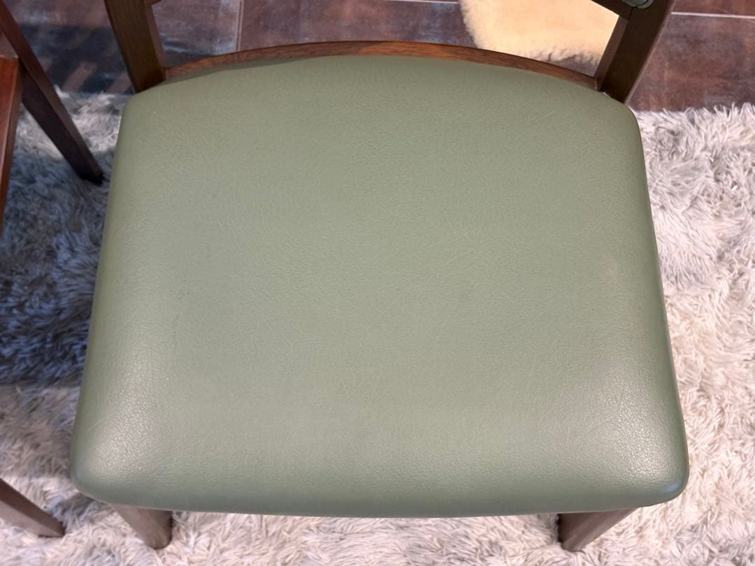 希少　飛騨産業　グリーンレザー　domani ドマーニ　スポークチェア　nG