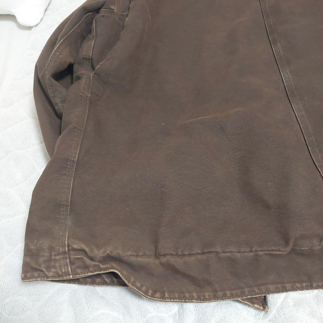 モ*ー様 Carhartt デトロイトジャケット ブラウン メキシコ製 企業ロゴ
