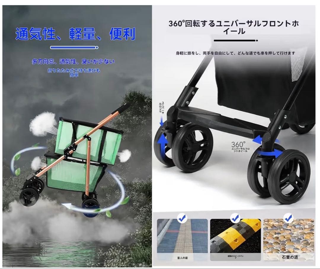 多機能折りたたみ式ショッピングカート トロリー 折りたたみ式 2 in 1