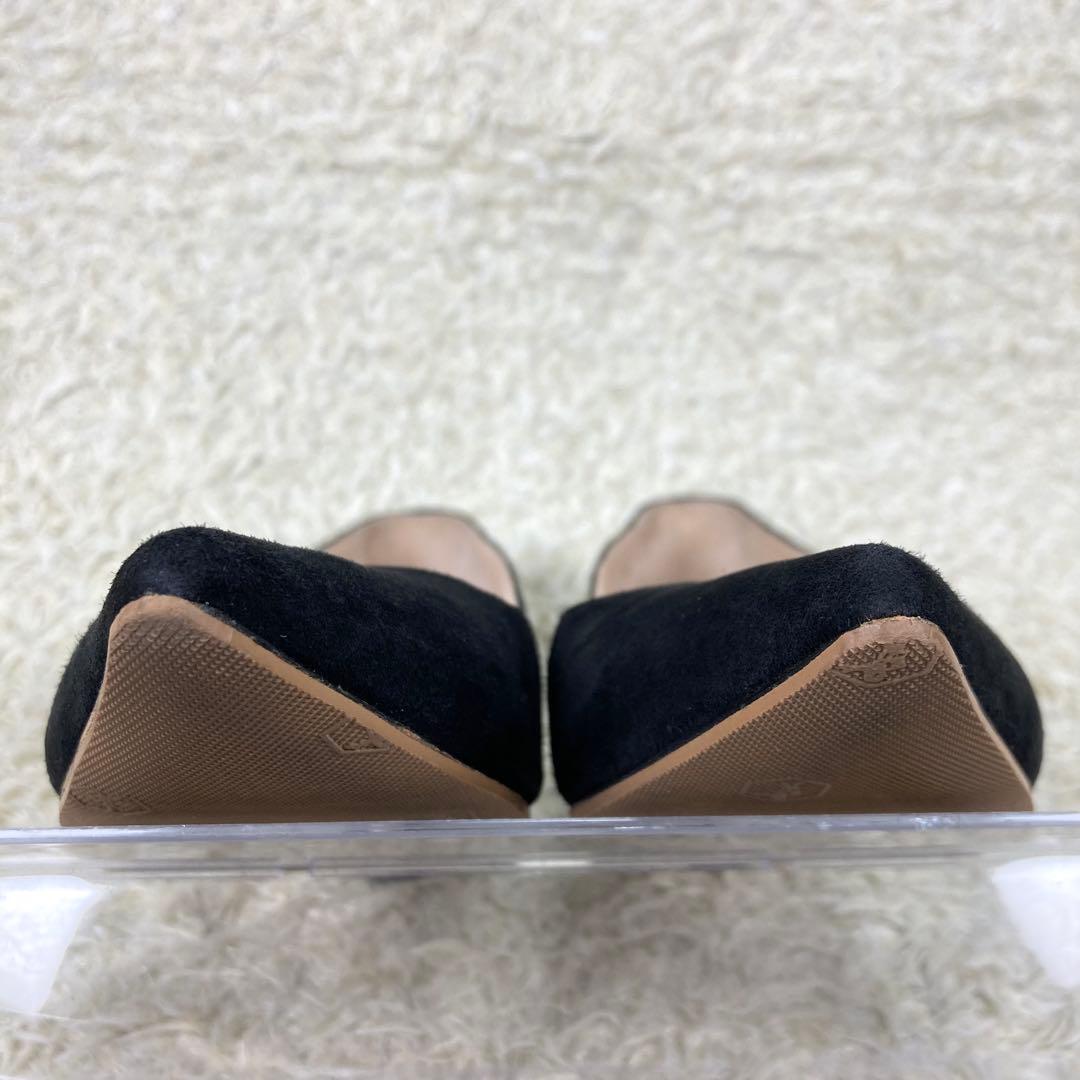 『美品』ネブローニ パンプス スエード ブラック レザー ポインテッドトゥ 黒