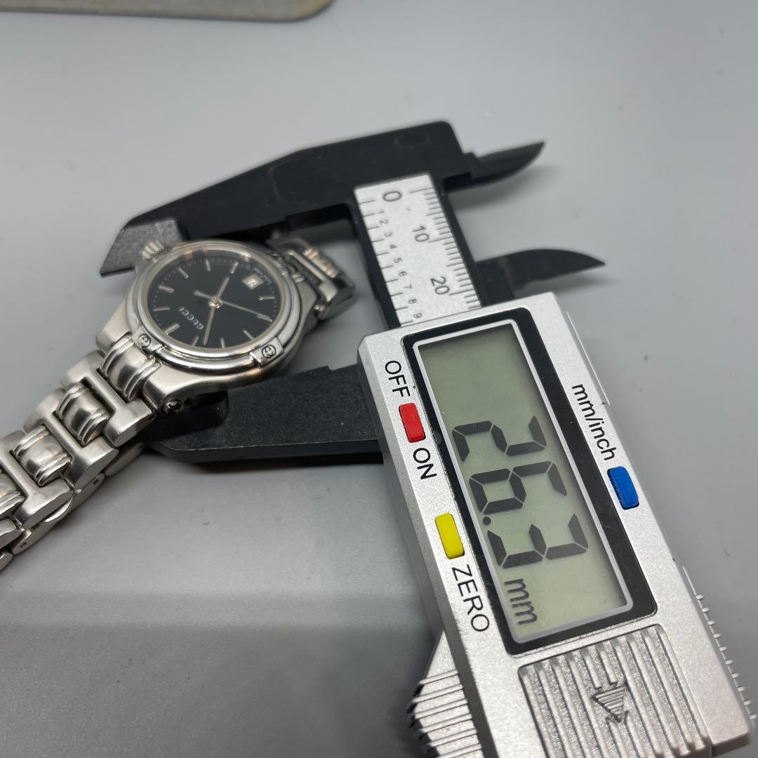 GUCCI 9040L ラウンドデイト Qz ブラック 電池交換済み