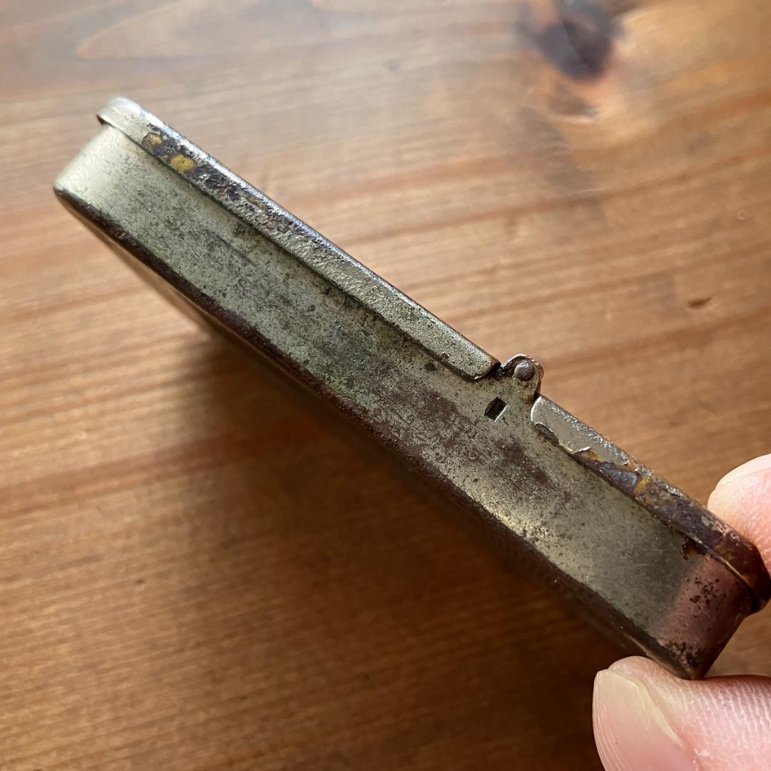 US広告入マッチケース／1800年代／真鍮製／ノベルティ／Match Safe