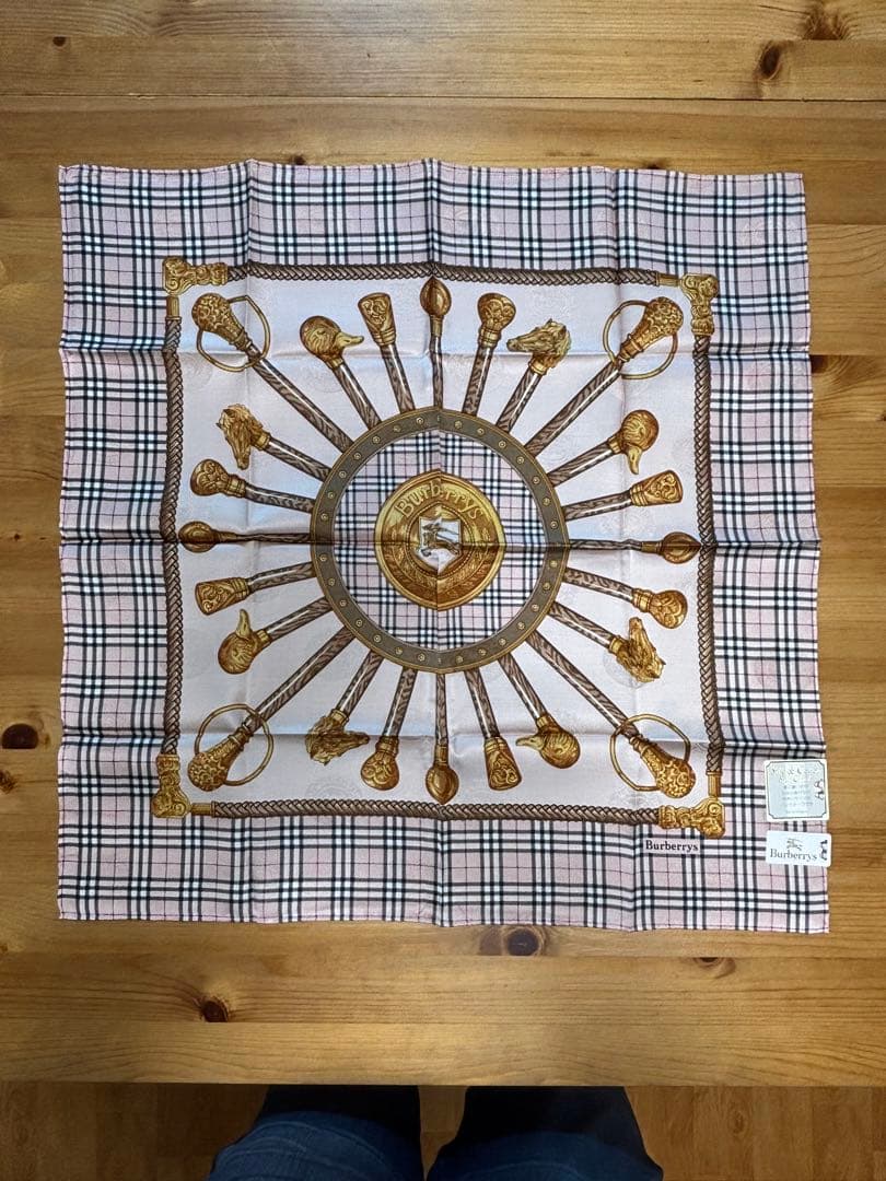 H*守様 Burberrys シルク&コットンハンカチ 4枚セット