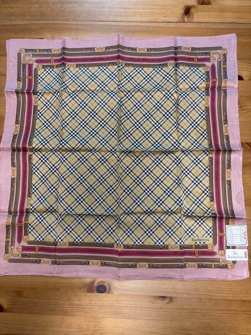 H*守様 Burberrys シルク&コットンハンカチ 4枚セット