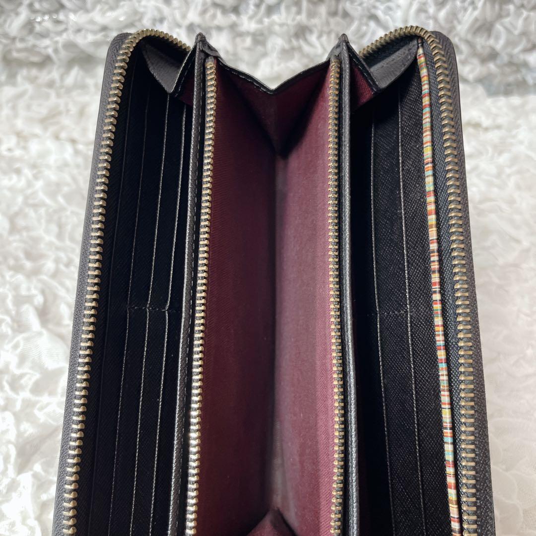 極美品✨Paul Smith ラウンドファスナー 長財布 マルチストライプ