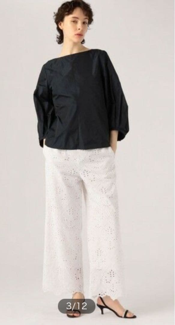 Ballseyダマスクスエンブロイダリー セミワイドパンツ