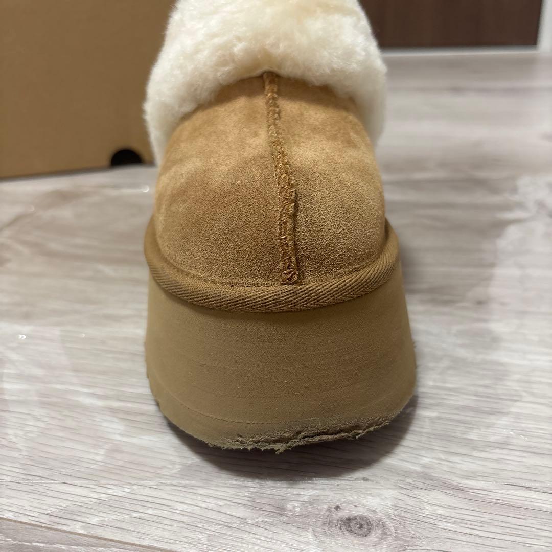 ugg ファンケット 24cm 厚底ムートン スリッポン チェスナット ブラウン