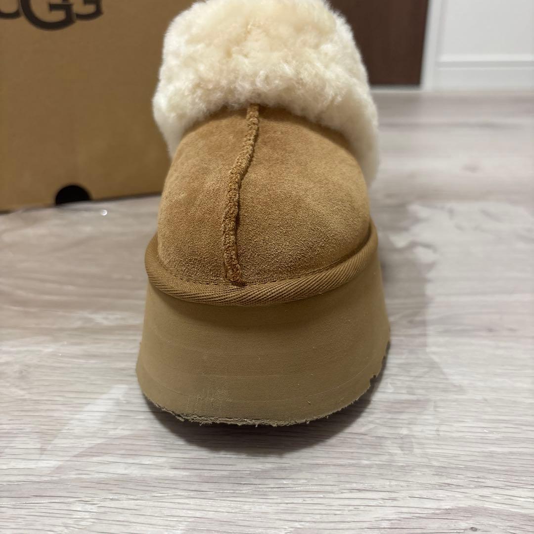 ugg ファンケット 24cm 厚底ムートン スリッポン チェスナット ブラウン