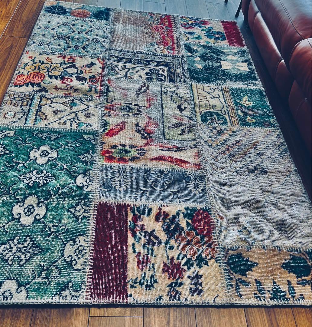 ヴィンテージ パッチワーク ラグトルコ産