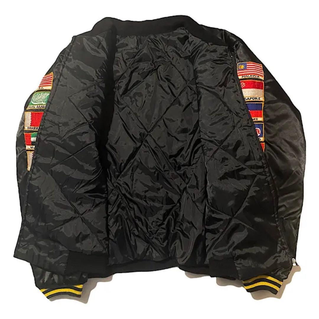 ビンテージ ツアージャケット スカル刺繍 スカジャン 米海軍 ミリタリー湾岸戦争