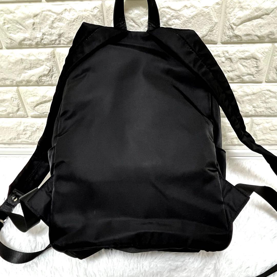 TOCCA トッカ サイドリボン ギャザー リュック バックパック 黒 ナイロン