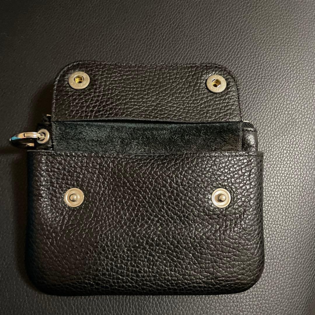 小物 LOMEI Zipper Compact Wallet BLACK