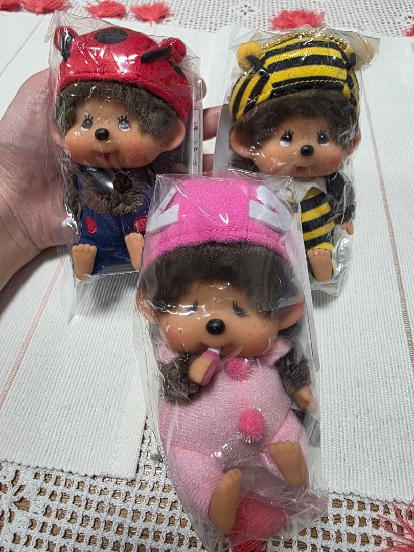 モンチッチ OS限定 顔でかSSキーチェーン てんとう虫、ハチ、蝶々 3体セット