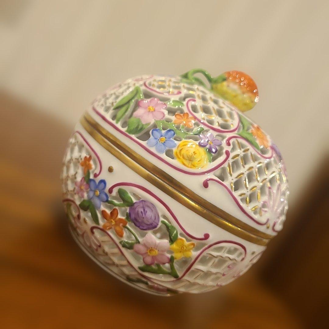 【大幅値下げ】Herend　ファンタジー透かしボンボニエール