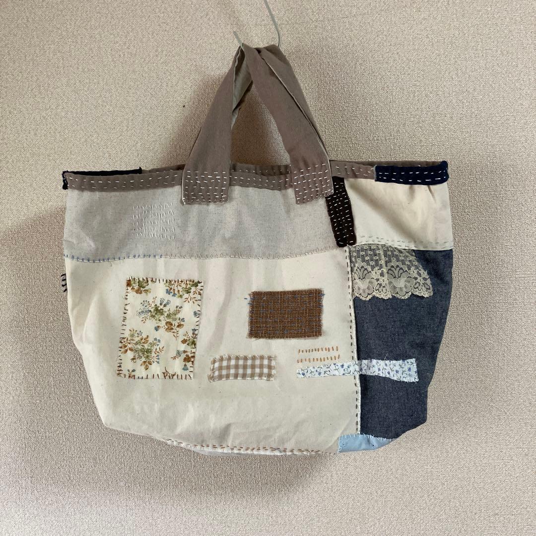 ハンドメイド　ちくちく∴手縫い＊バック　 刺し子　パッチワーク