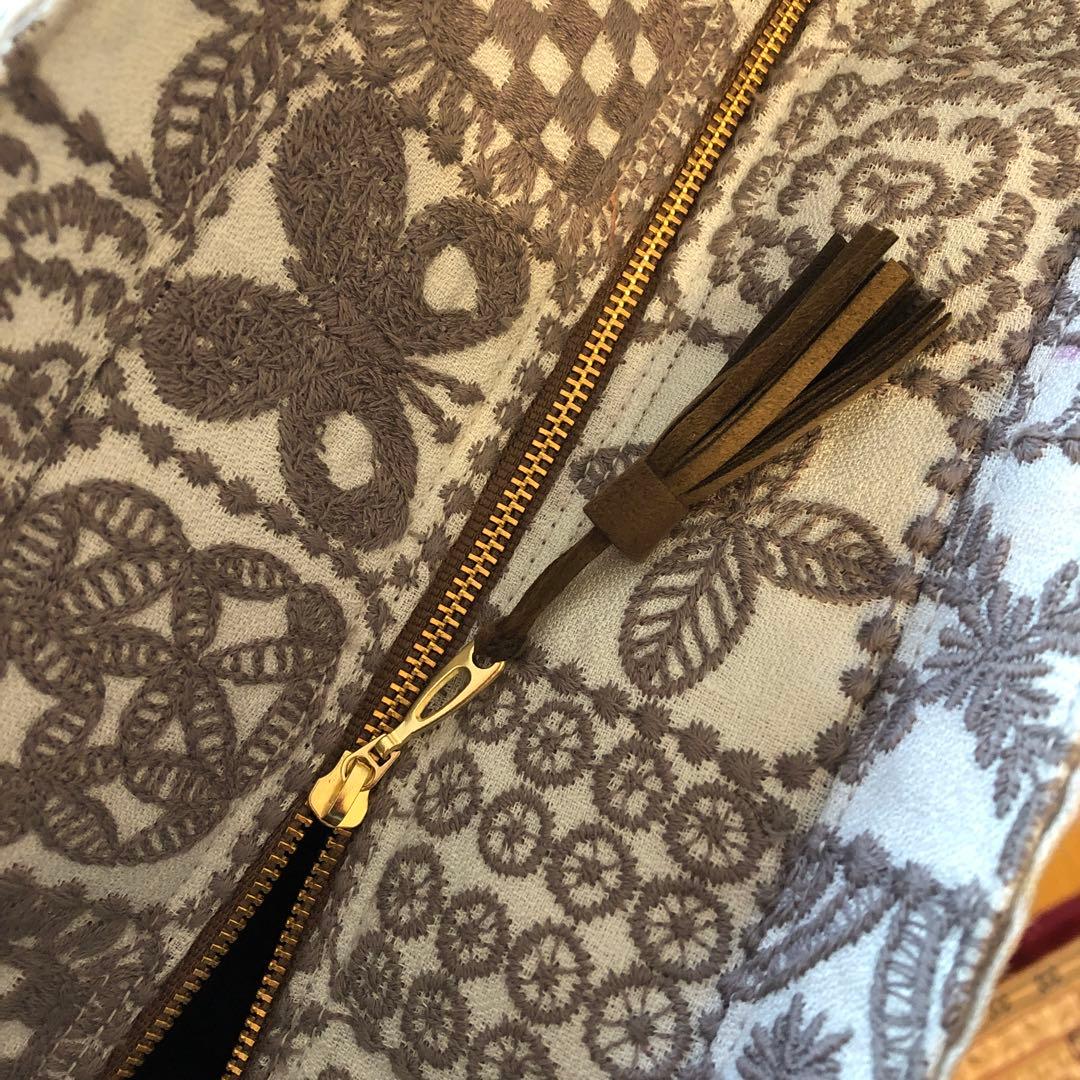 ハンドメイド ファスナー付きトートバッグ ミナペルホネン forest tile