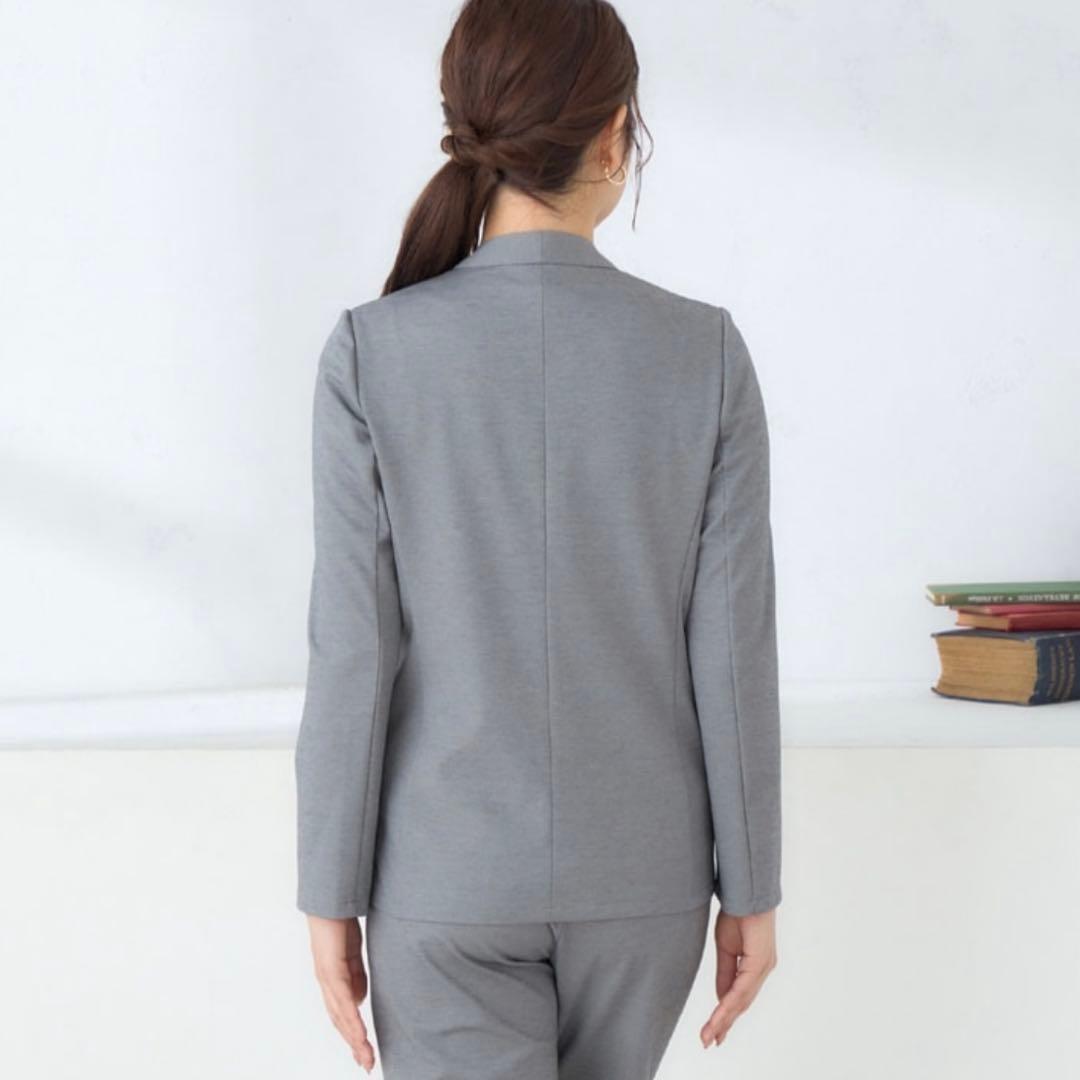 春夏【未使用タグ付☆洗える】パジャマスーツ　セットアップ　カラーレス　グレーXL