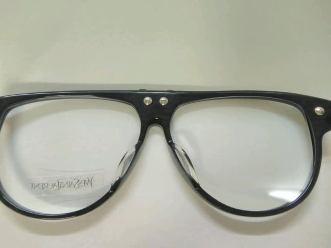 ビンテージ　サンローラン眼鏡フレーム（メタリックブラック）
